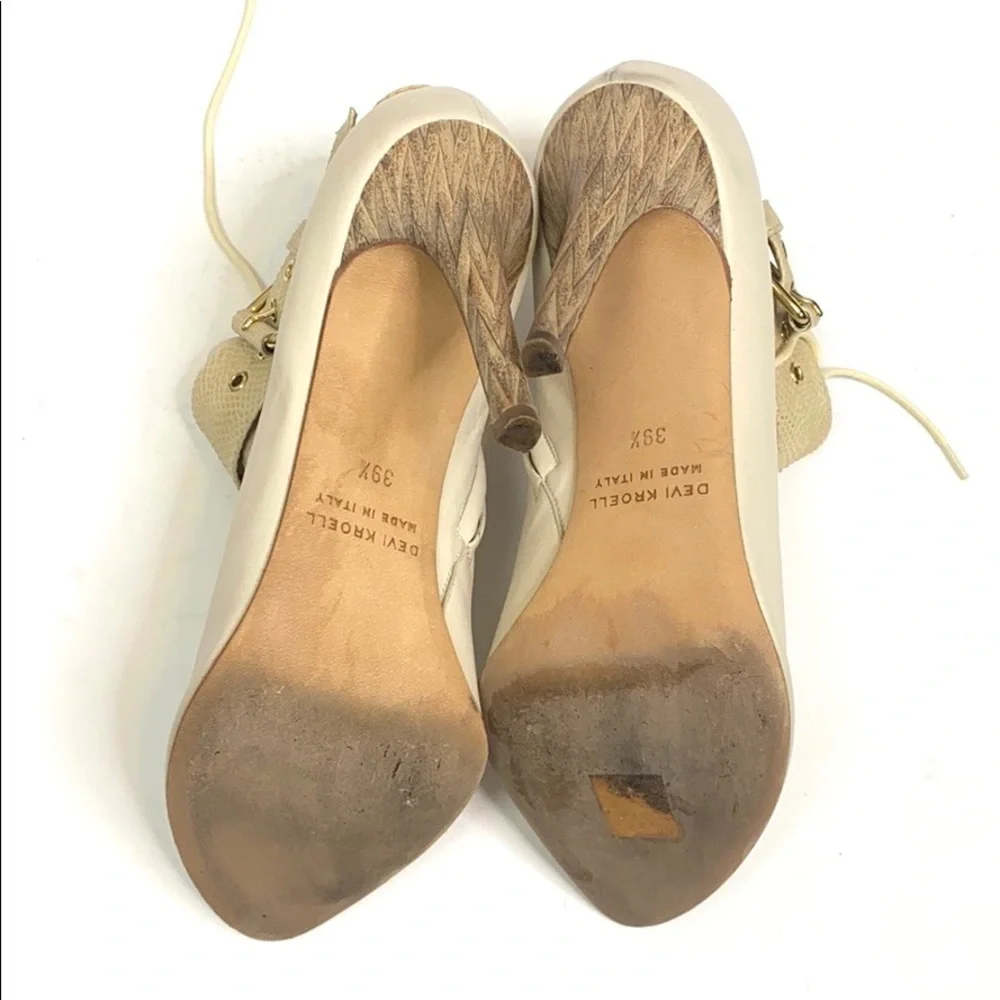 Devi Kroell Nude Peep Toe Booties Size 39.5